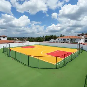 Quadras poliesportivas recebem cobertura no Conjunto Cruviana quadras poliesportivas